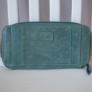 Fossil Teal Leather Wallet